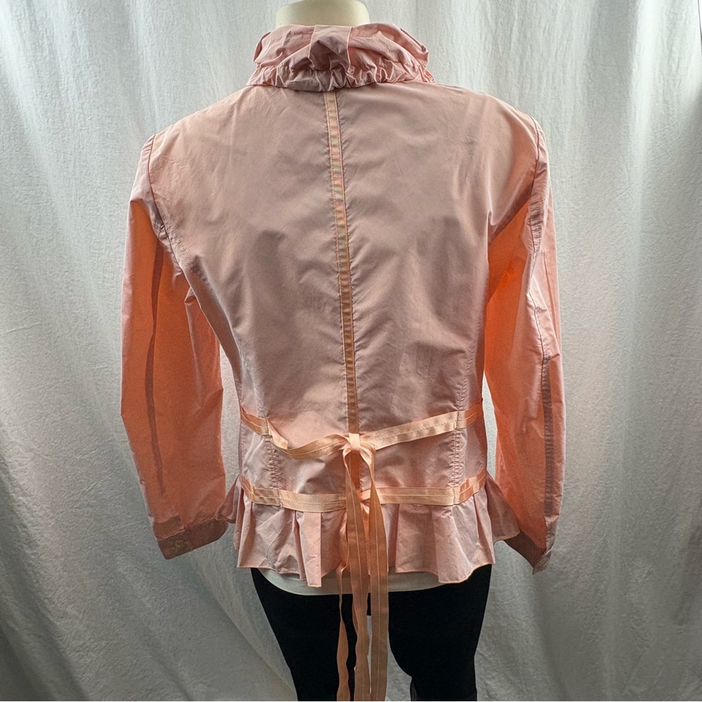 Carole Richard Peach Ruffled Jacket With Bow Tied Back 38 - Picture 2 of 11